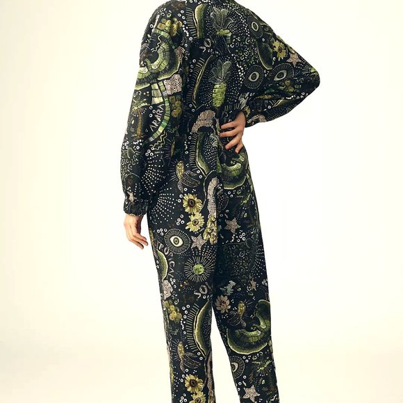 FARM Rio X Anthropologie Borogodo Green Jumpsuit - Picture 6 of 14
